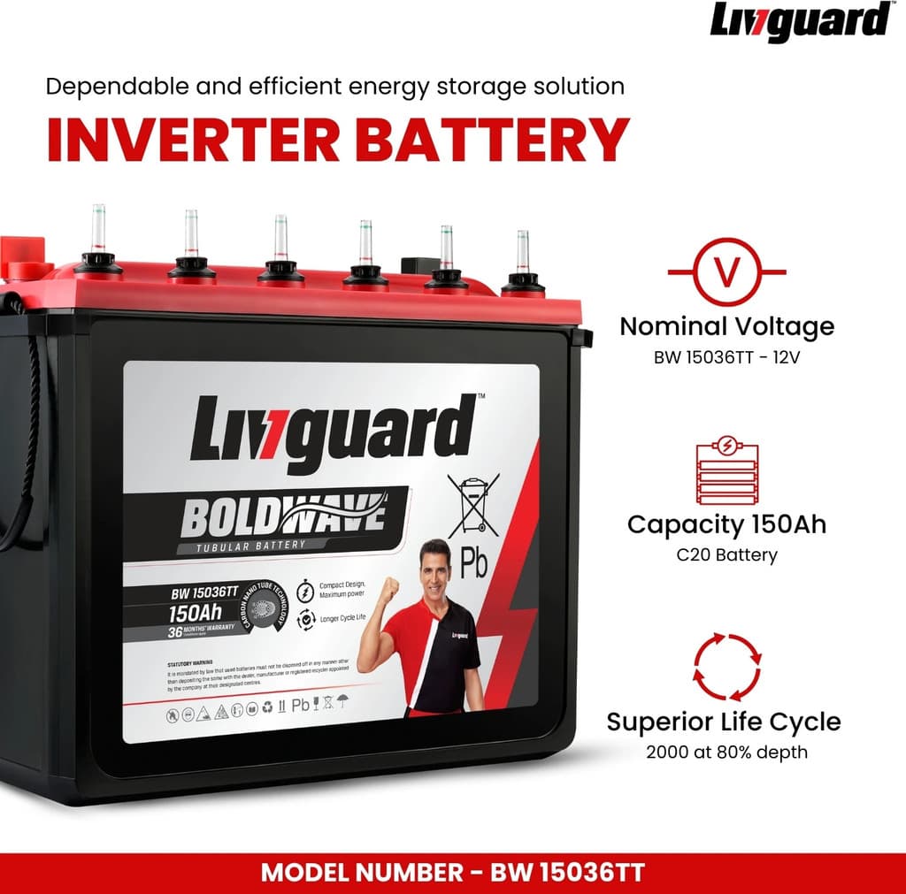 Livguard 3 Year Warranty Tubular Inverter Battery