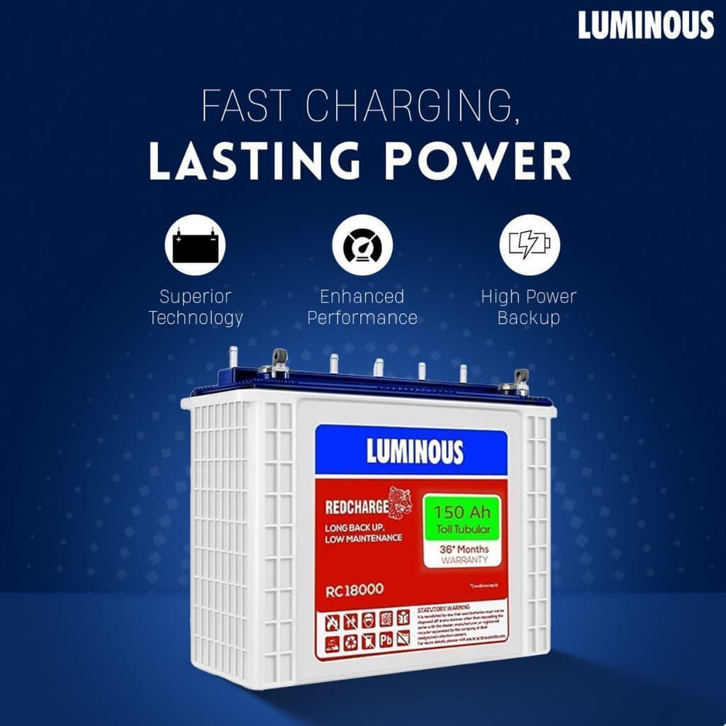 LUMINOUS 36 Months Warranty Tubular Inverter Battery