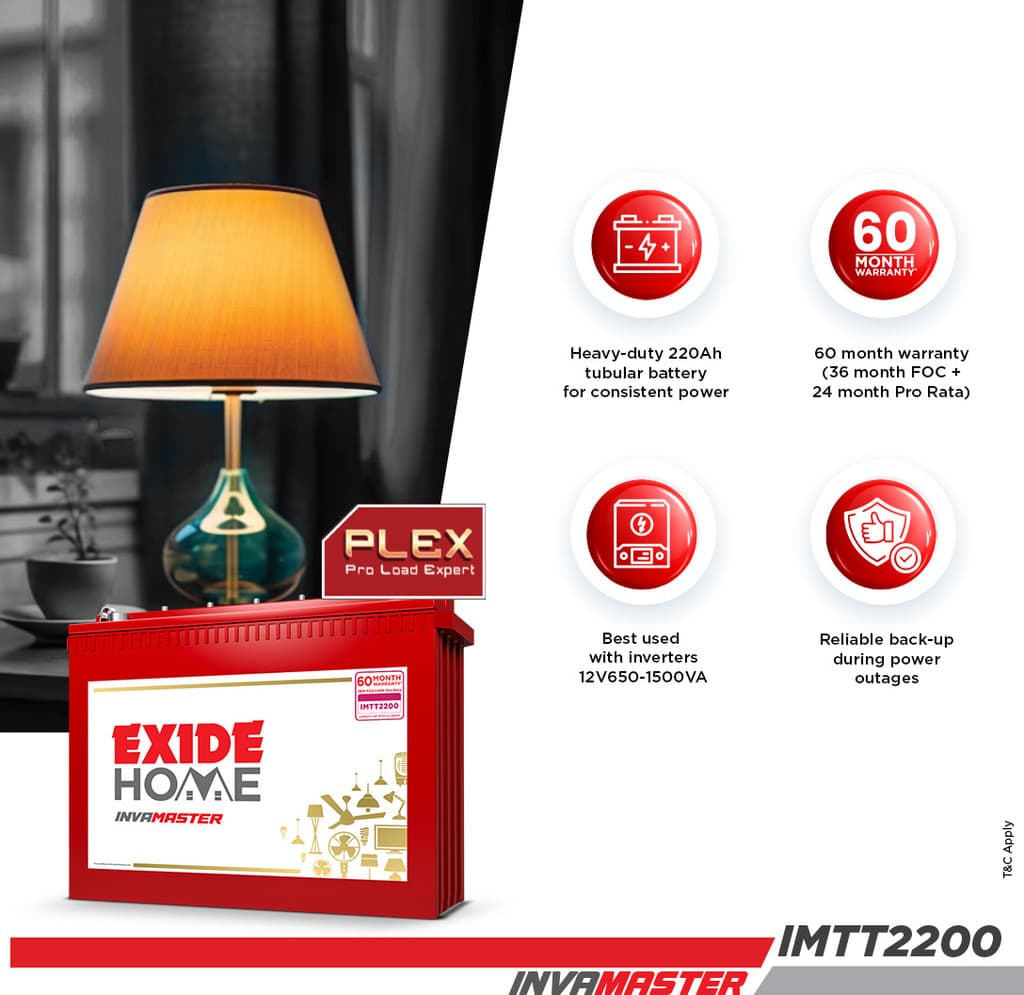 EXIDE 60 Months Warranty Tubular Inverter Battery