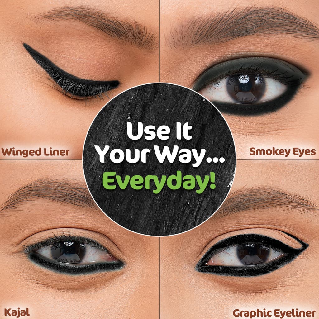 Mamaearth Charcoal Black Long Stay Kajal with Vitamin C & Chamomile for 11-Hrs Smudge-free