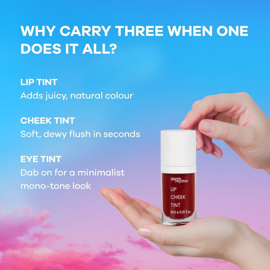 Earth Rhythm Lip & Cheek Tint- Brandy, Nourishes & Hydrates Dry Chapped Lips with Vitamin E Brandy
