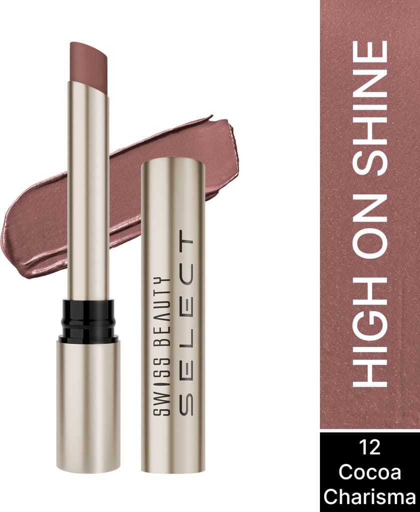 SWISS BEAUTY High On Shine Creamy Lipstick - Cocoa Charisma
