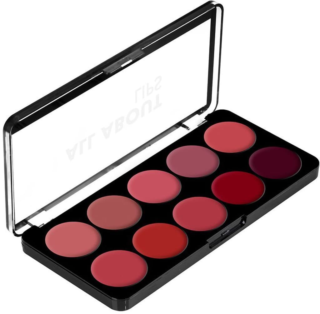 SWISS BEAUTY All About Lip Palette | 10 Pigmented Shades | Creamy Matte | Travel