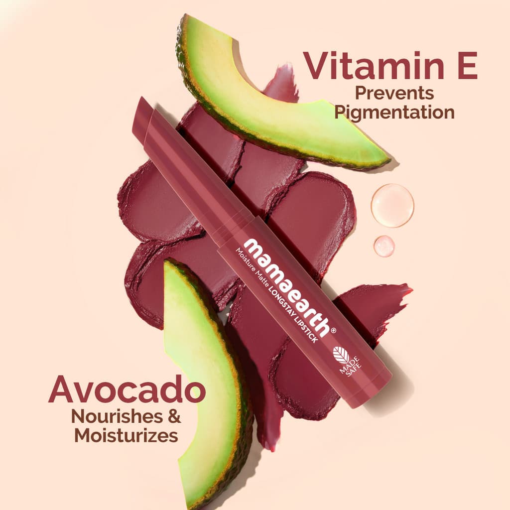 Mamaearth Moisture Matte Longstay Mini Lipstick with Avocado Oil & Vitamin E