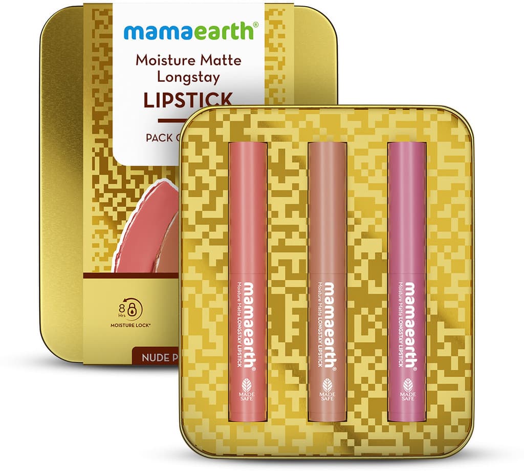 Mamaearth Moisture Matte Long Stay Lipstick Gift Set - Nude Perfection
