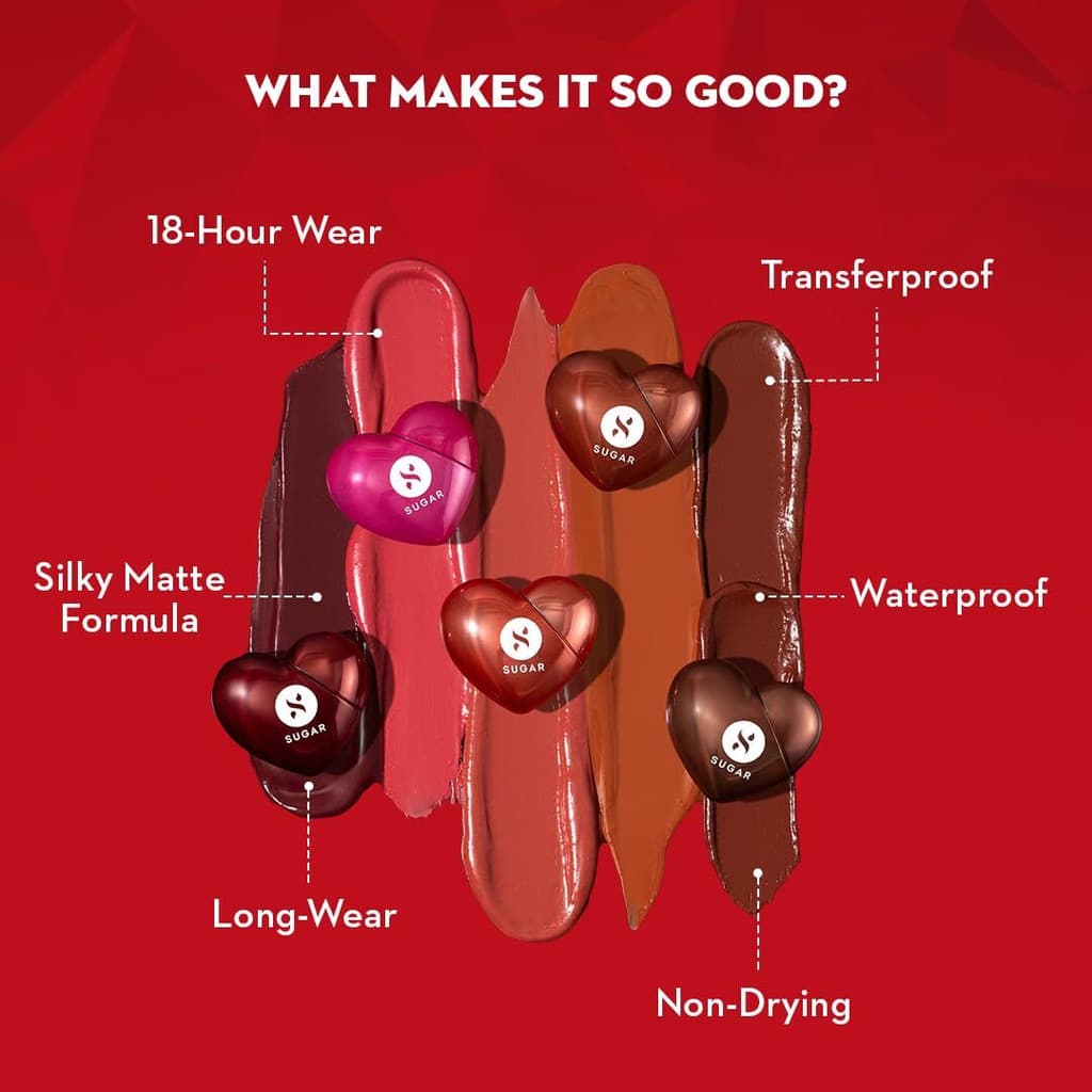 SUGAR Cosmetics LA LA Love 18Hrs, Long Lasting, Transferproof, Waterproof, Matte Lipstick
