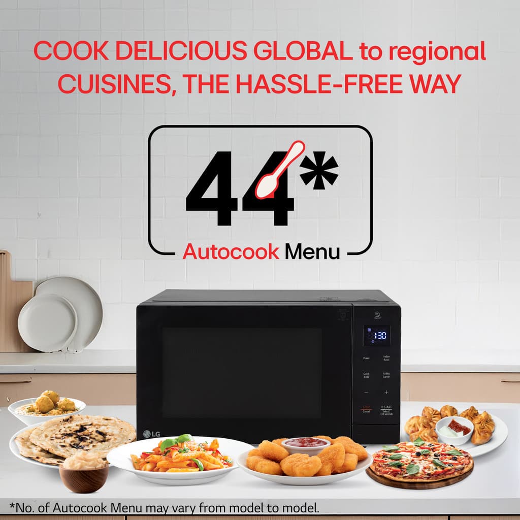 LG 30 L Auto Cook Menu, Child Lock, Energy Saving, Anti bacterial cavity, Steam Clean, Solo Microwave Oven