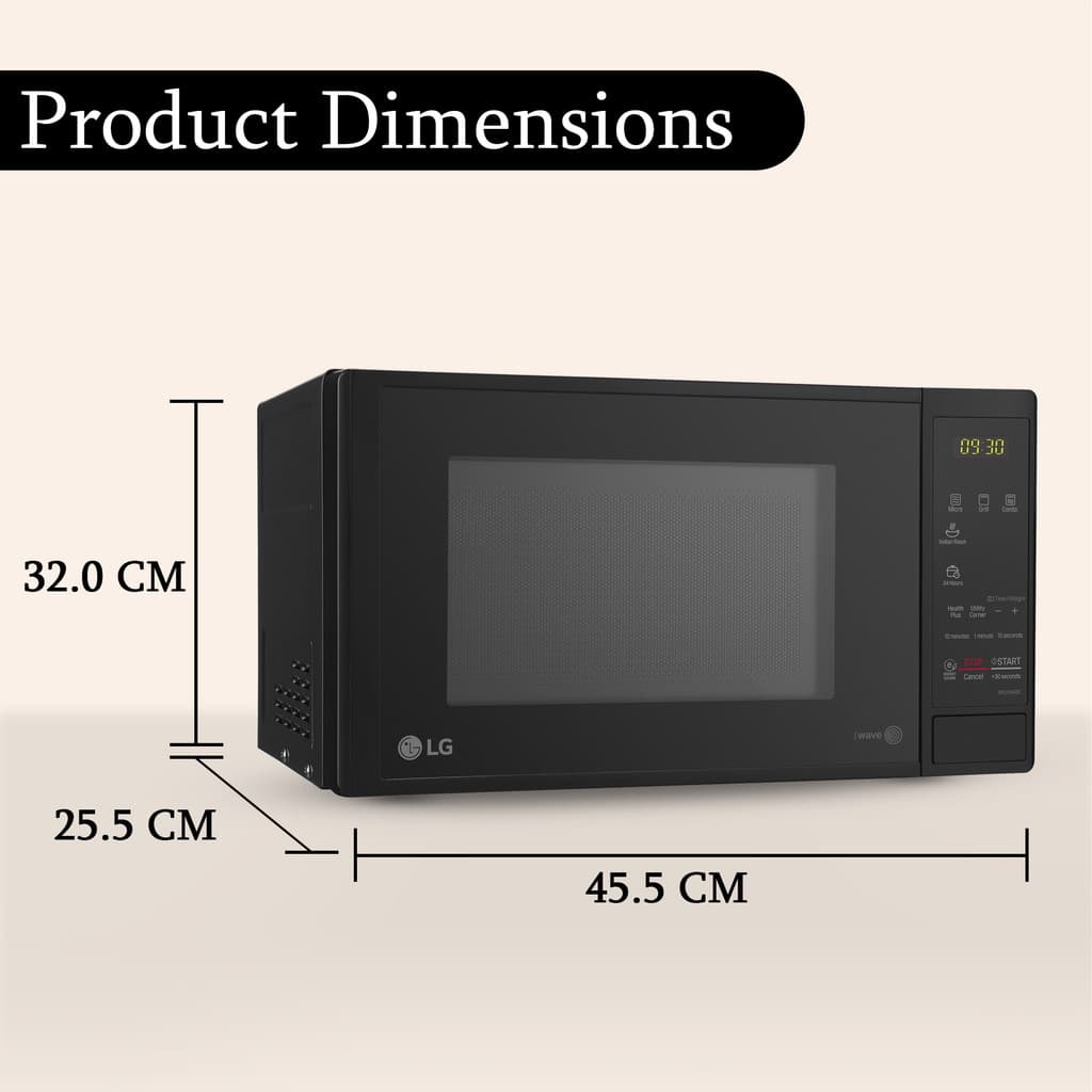 LG 20 L i-Wave Technology, Indian Cuisine, Auto Cook Menu, Steam Clean, Anti-Bacterial Cavity & Health plus Menu Grill Microwave Oven