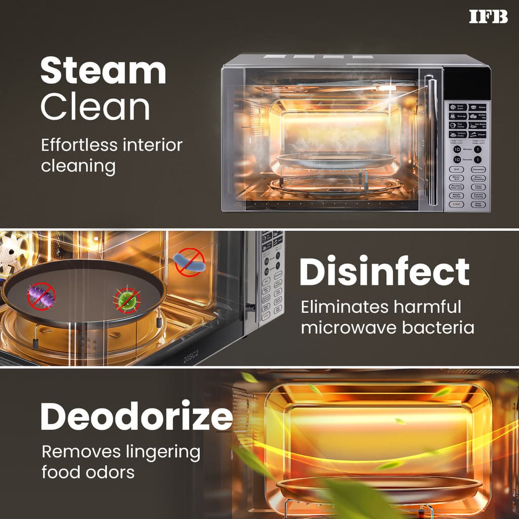 IFB 20 L 24 Standard Cook Menus, Steam Clean, Weight Defrost, Grill & Multi-Stage Cooking Convection Microwave Oven