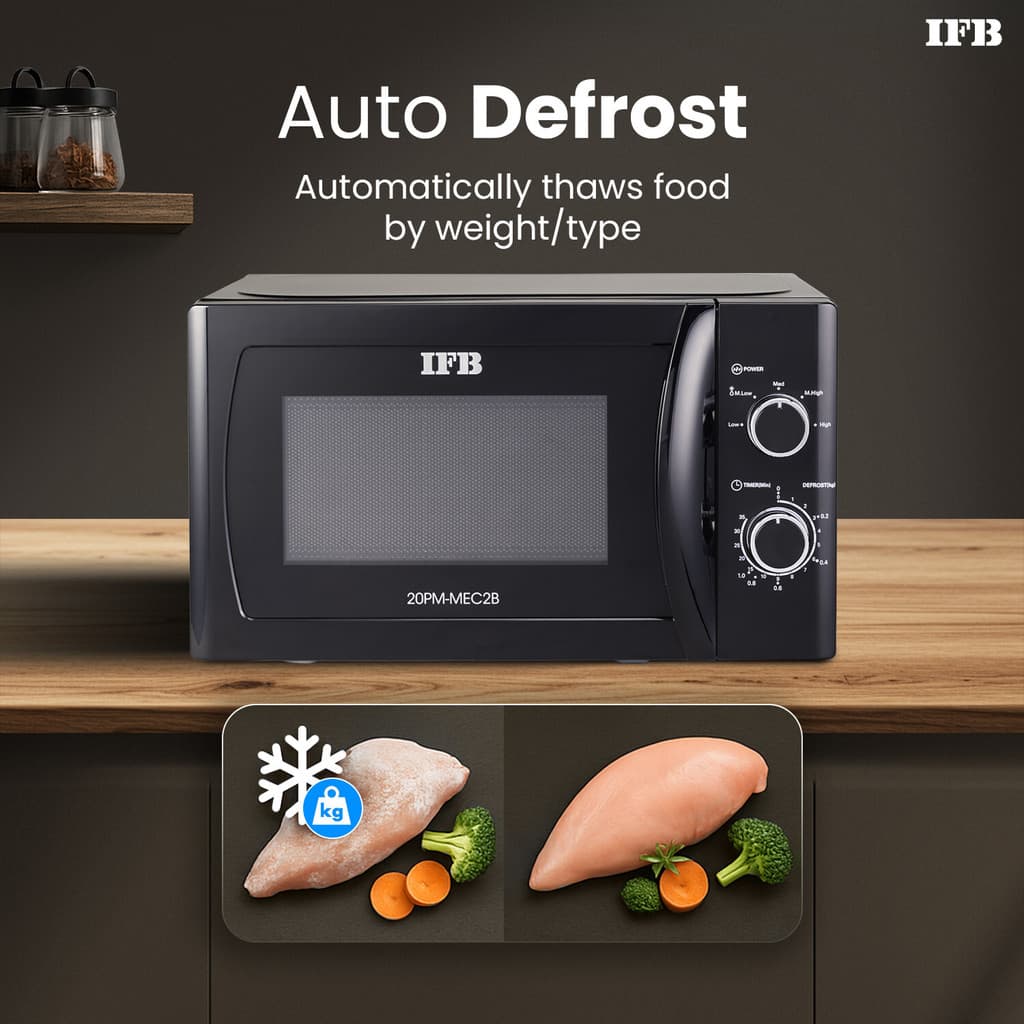 IFB 20 L Mechanical Knob Control, 5 Power Levels, Weight Defrost, Overheating Protection, Child Safety Lock Solo Microwave Oven