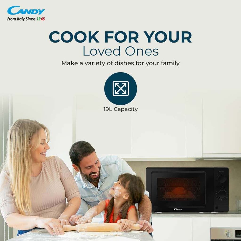 CANDY 19 L Inverter Technology with 5 Power Levels and Defrost,3 year Warranty on magnetron Solo Microwave Oven