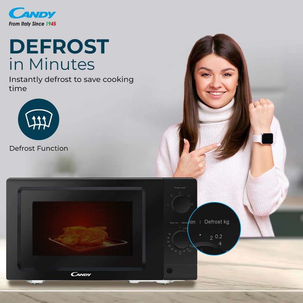 CANDY 19 L Inverter Technology with 5 Power Levels and Defrost,3 year Warranty on magnetron Solo Microwave Oven