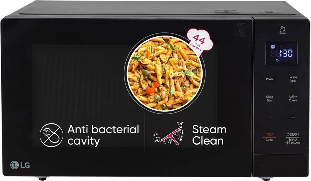 LG 30 L Auto Cook Menu, Child Lock, Energy Saving, Anti bacterial cavity, Steam Clean, Solo Microwave Oven