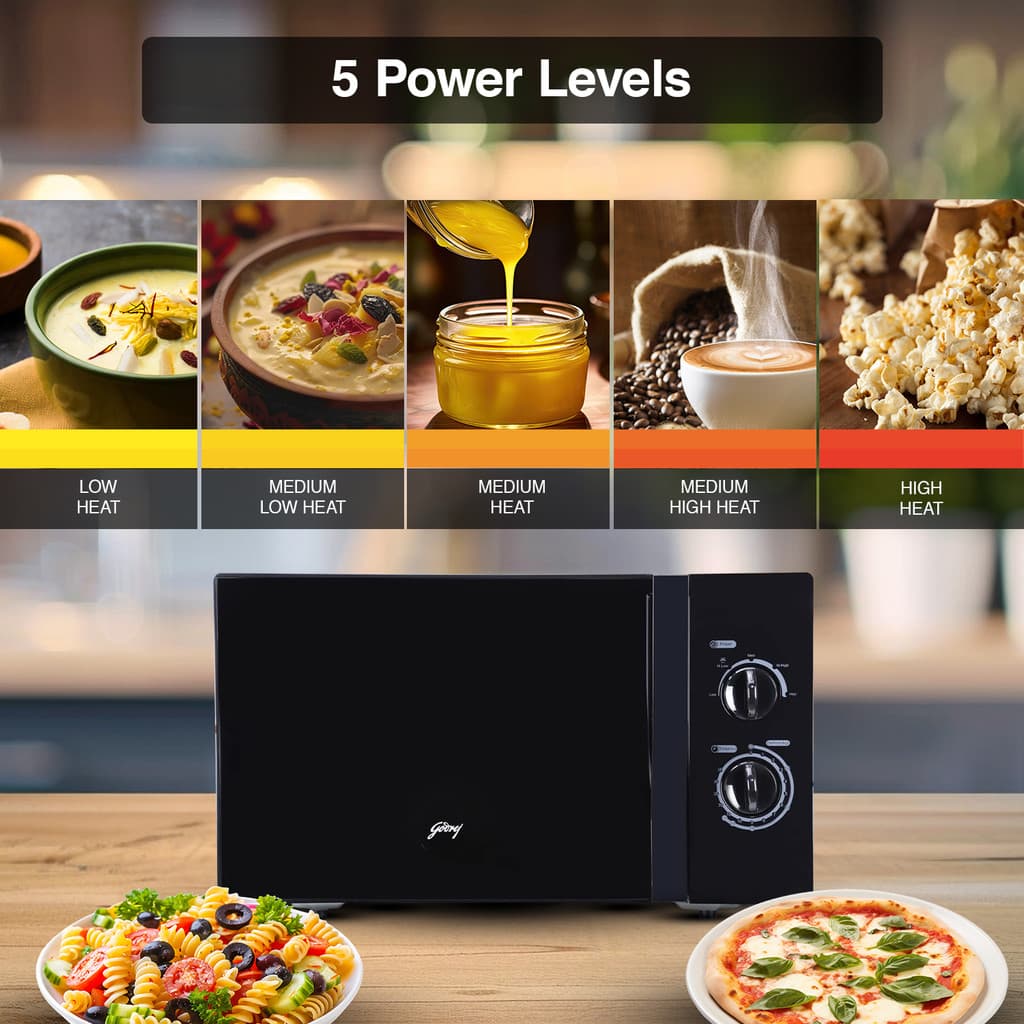 Godrej 25 L Multidistribution Heating System With 5 Temperature Settings Solo Microwave Oven