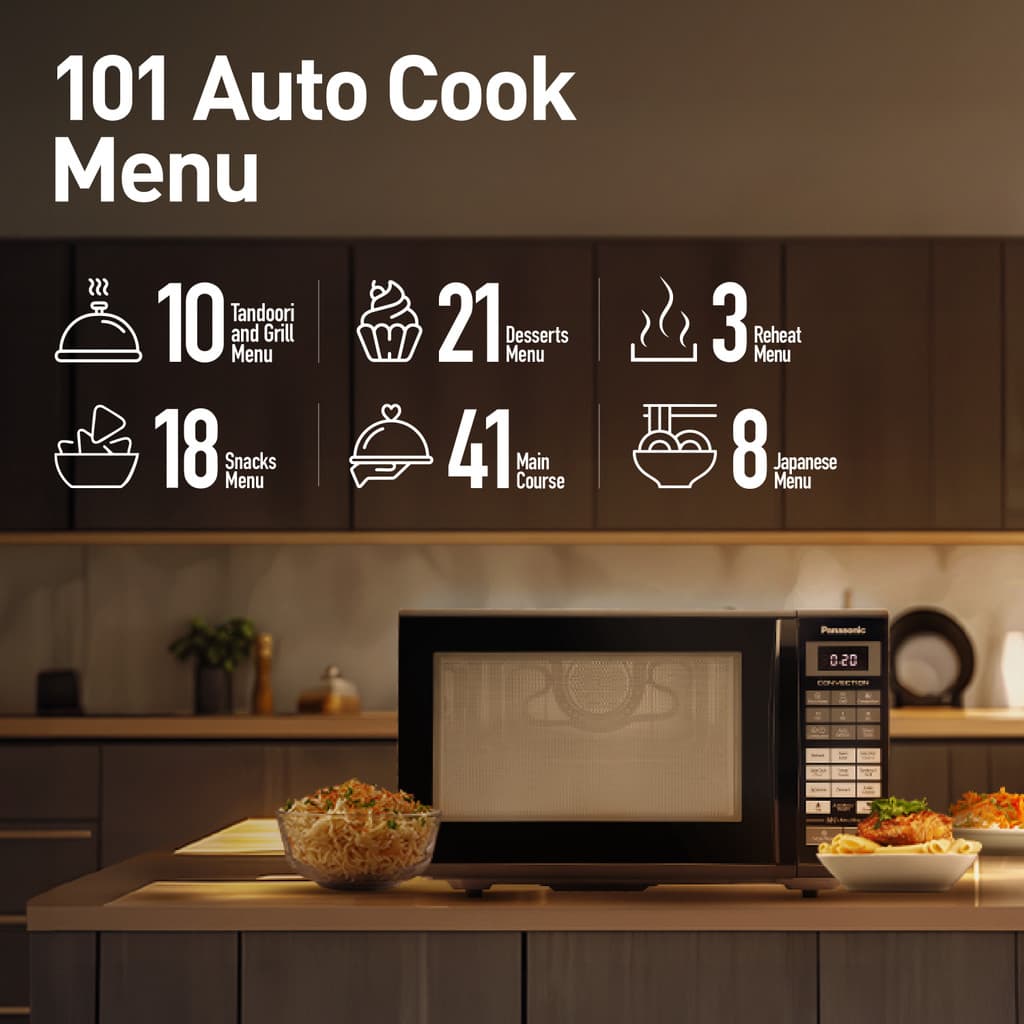 Panasonic 27 L Black Mirror, Heat , stainless steel cavity, Magic Grill Solo Microwave Oven
