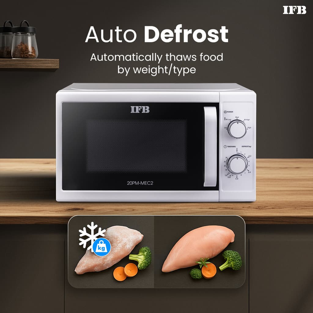 IFB 20 L Mechanical Knob Control, 5 Power Levels, Weight Defrost, Overheating Protection, Child Safety Lock Solo Microwave Oven