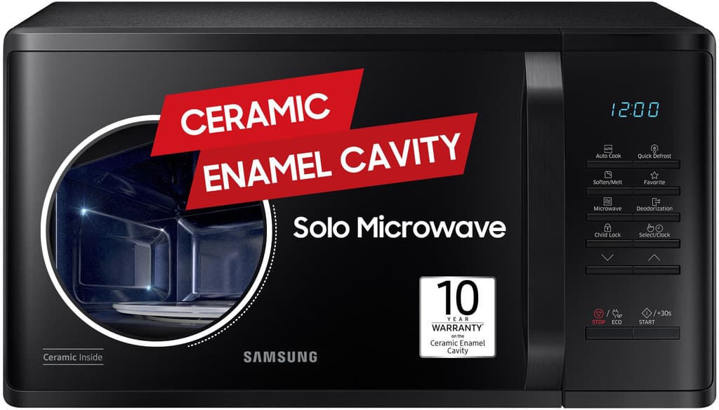 Samsung 23 L Auto Cook Programs, Child Safety Lock, Memory Feature, Deodorization Solo Microwave Oven