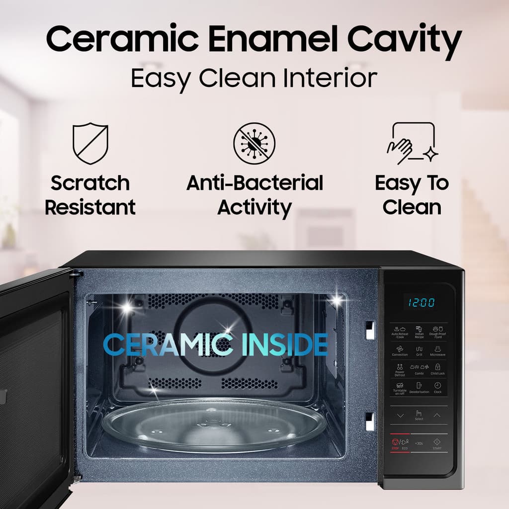 Samsung 28 L Curd Making, Pre heat, Eco Mode, Power Defrost, Auto Cook Convection Microwave Oven