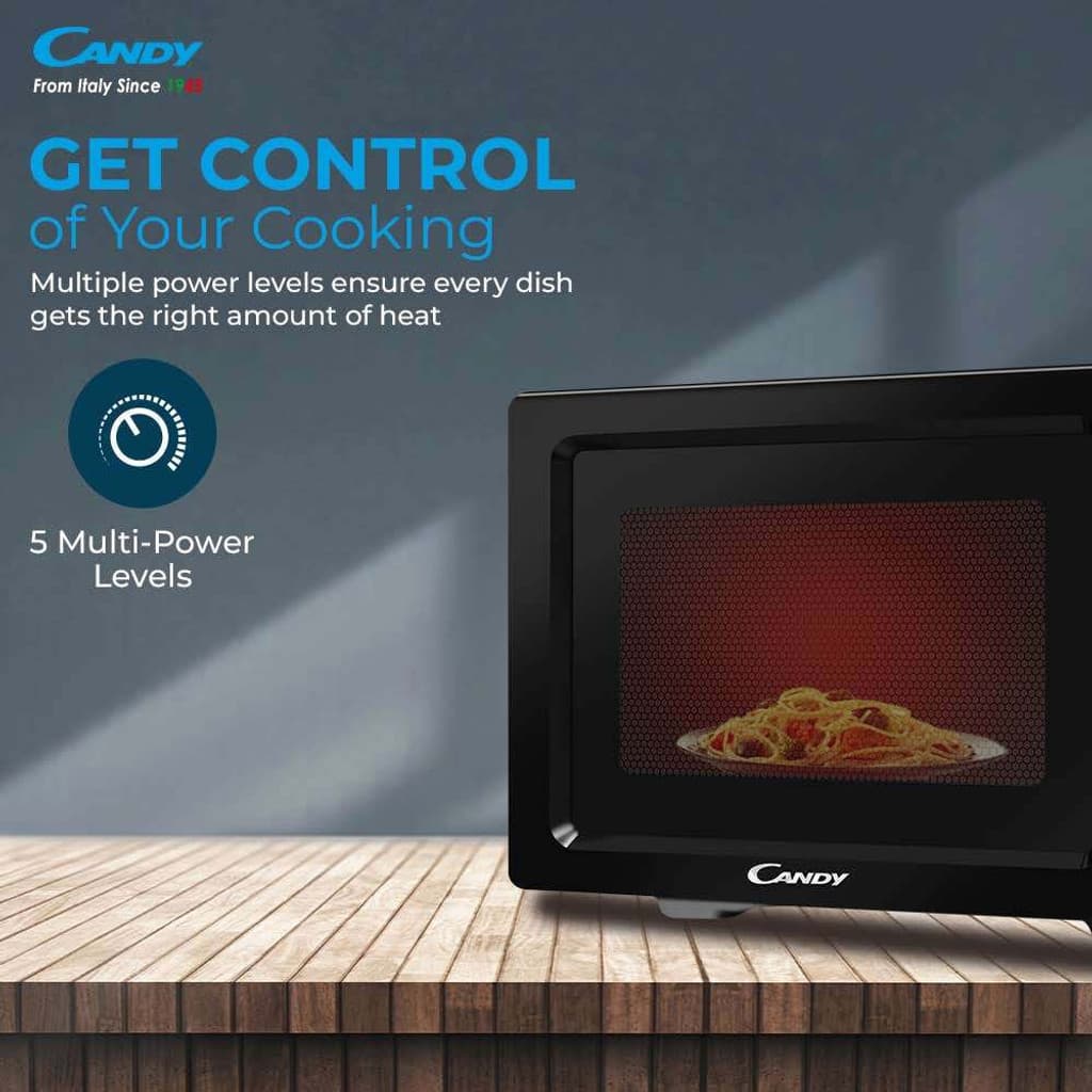 CANDY 19 L Inverter Technology with 5 Power Levels and Defrost,3 year Warranty on magnetron Solo Microwave Oven