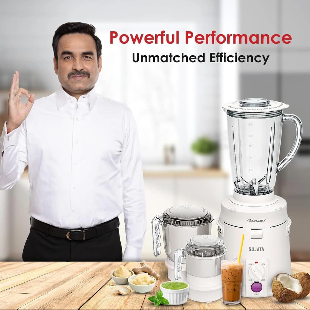 SUJATA by SUJATA SUPERMIX 900 W Juicer Mixer Grinder