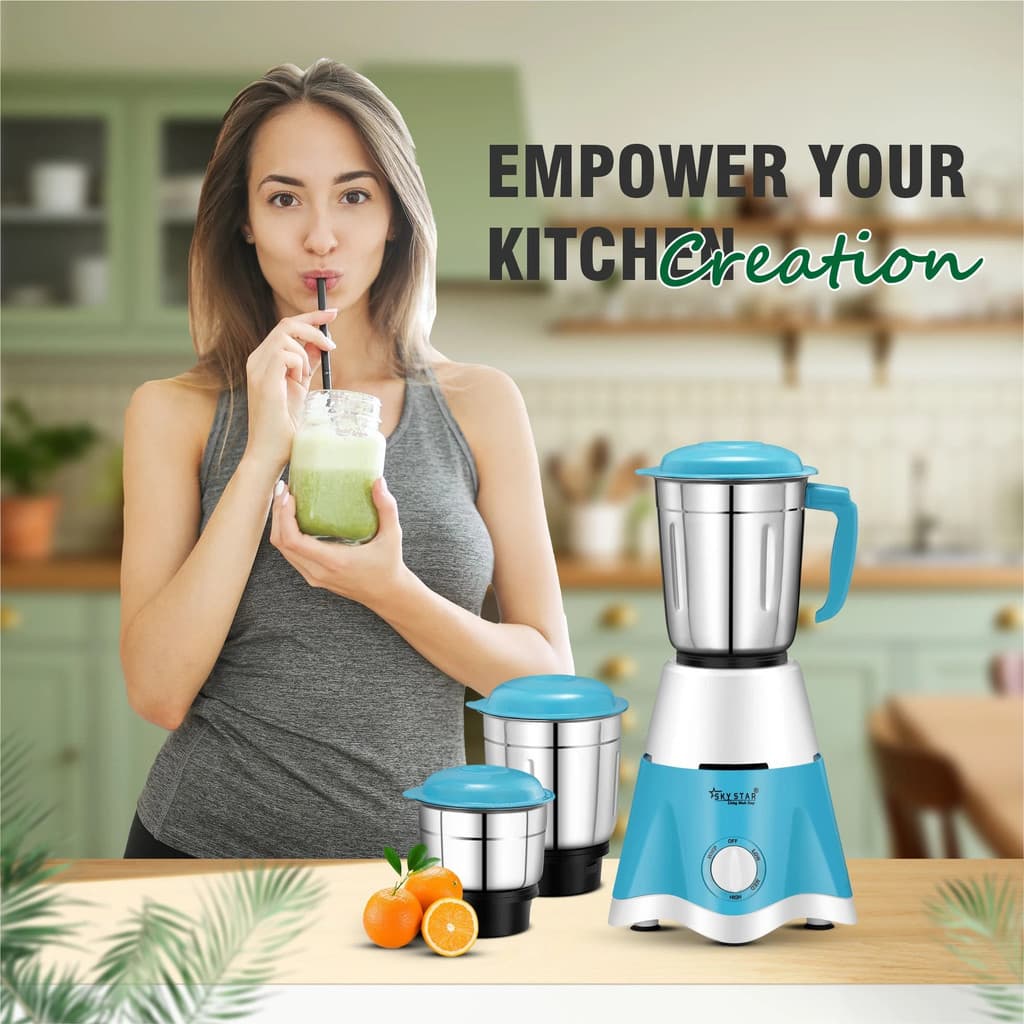 Skystar Supreme Elegant Mixer Grinder & Spectra 1000 W Dry Iron Super Combo 750 W Mixer Grinder