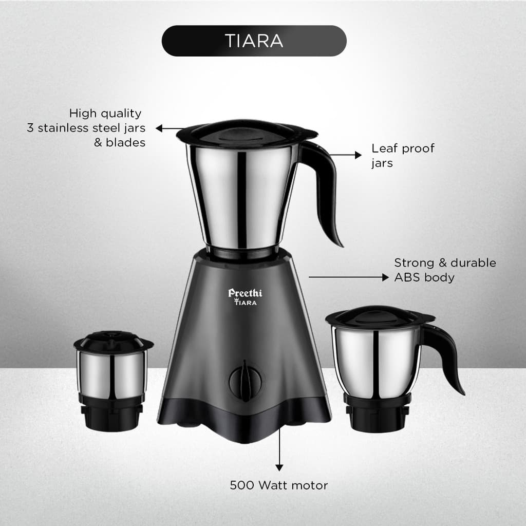 Preethi Tiara 500 W Juicer Mixer Grinder