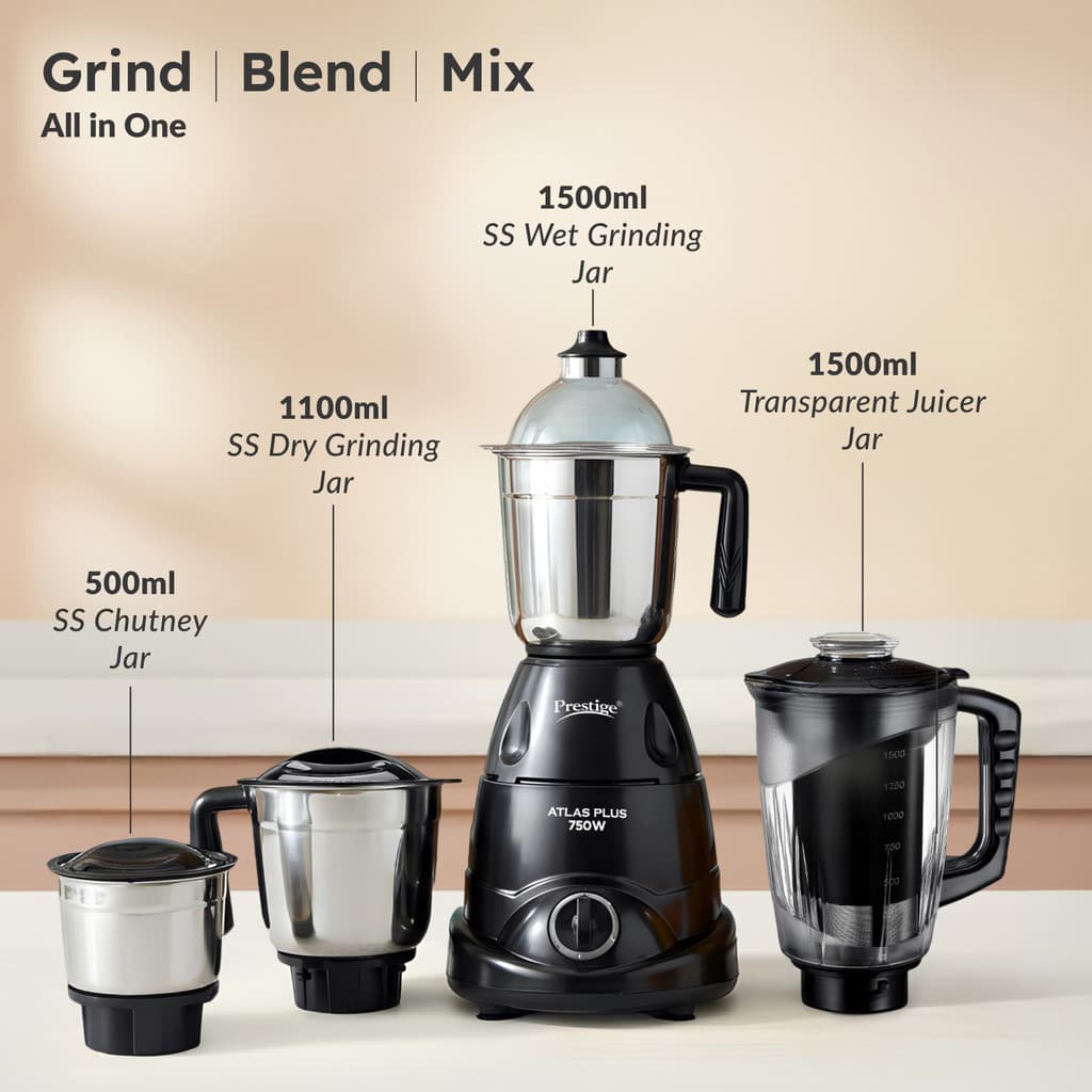 Prestige Plus 750 W Juicer Mixer Grinder