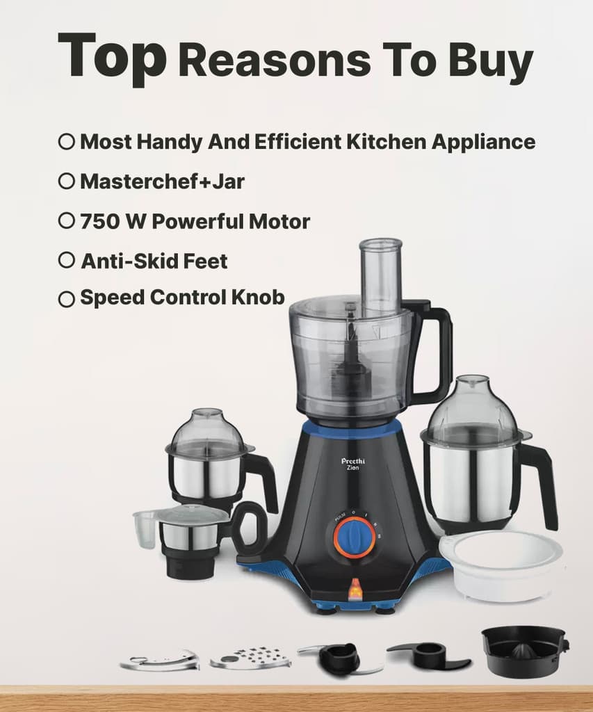 Preethi Zion 750 W Juicer Mixer Grinder