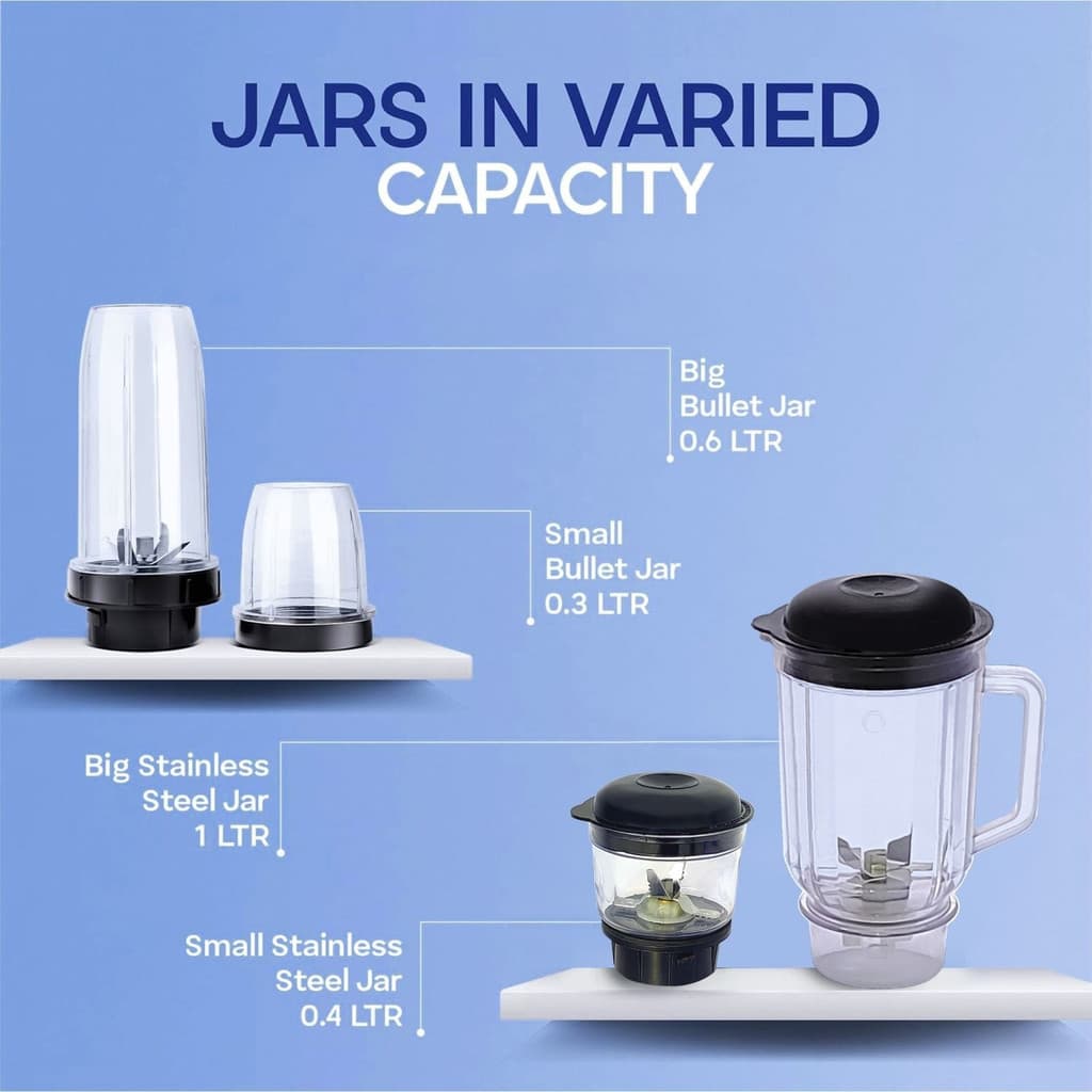 ACTIVA 4 Jars 500 W Juicer Mixer Grinder