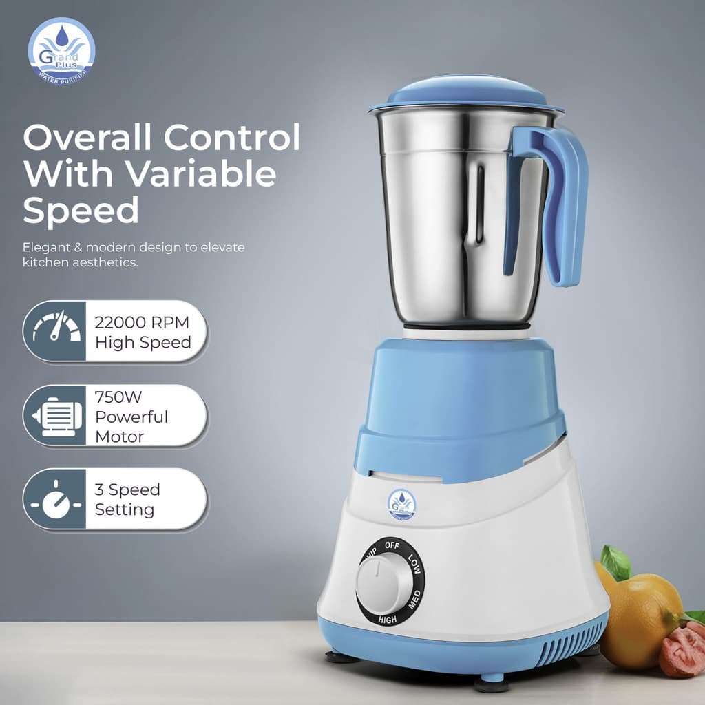 Grand plus Sky Blue 550 W Mixer Grinder