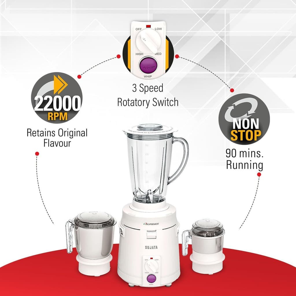 SUJATA by SUJATA SUPERMIX 900 W Juicer Mixer Grinder