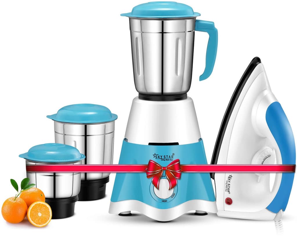Skystar Supreme Elegant Mixer Grinder & Spectra 1000 W Dry Iron Super Combo 750 W Mixer Grinder