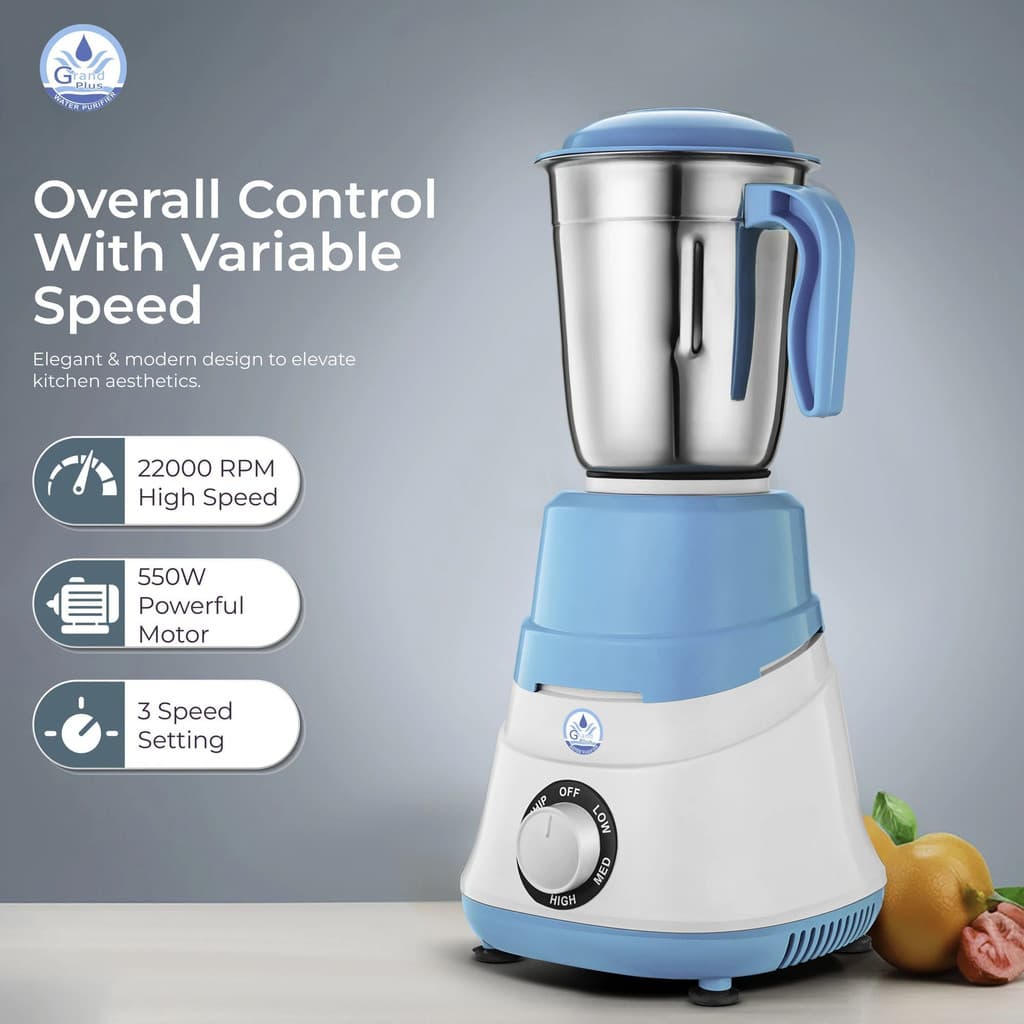 Grand plus Sky Blue 550 W Mixer Grinder