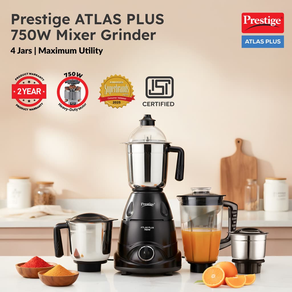 Prestige Plus 750 W Juicer Mixer Grinder