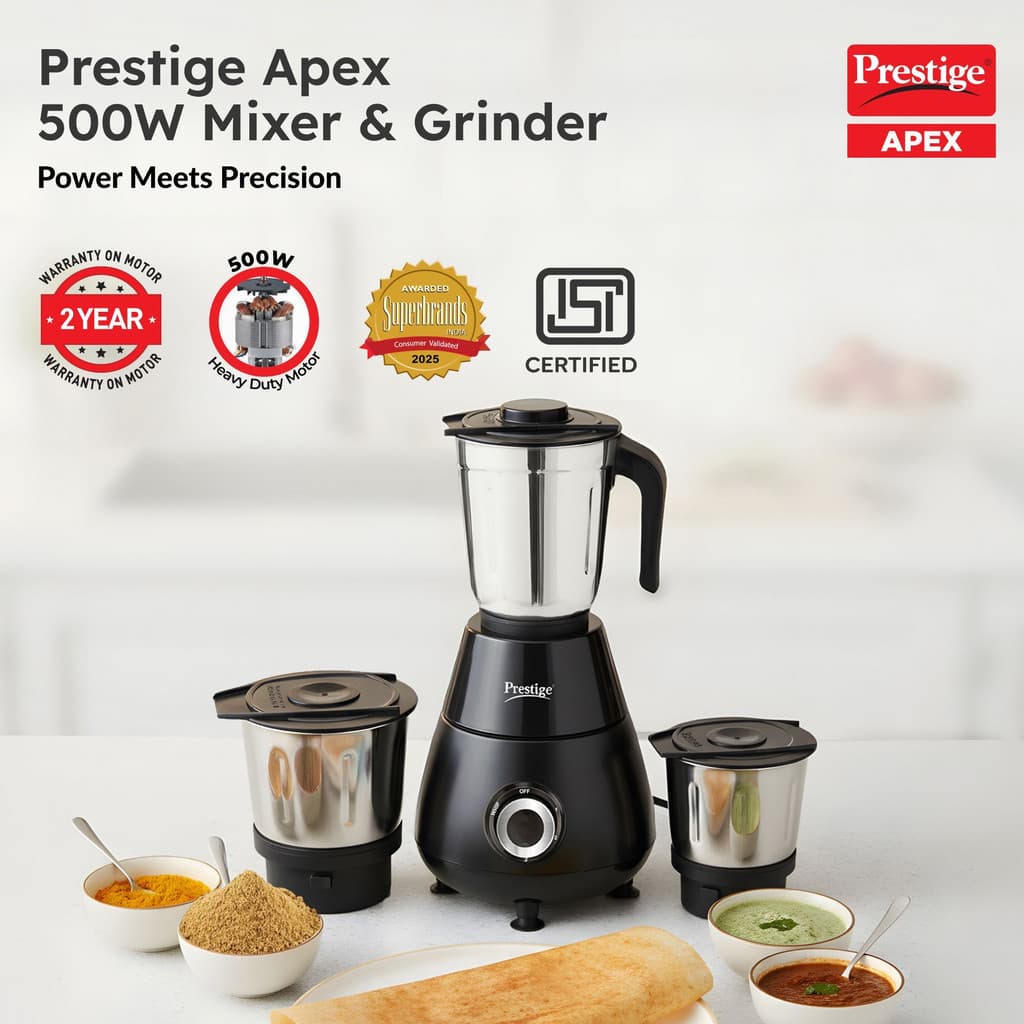 Prestige 500Watts 500 W Mixer Grinder