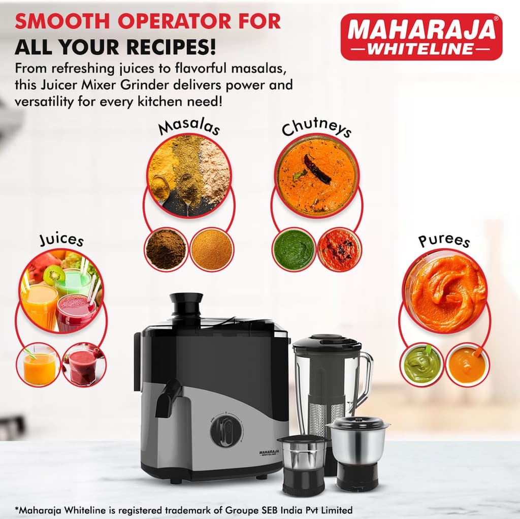 MAHARAJA WHITELINE Odacio Plus 550 W Juicer Mixer Grinder