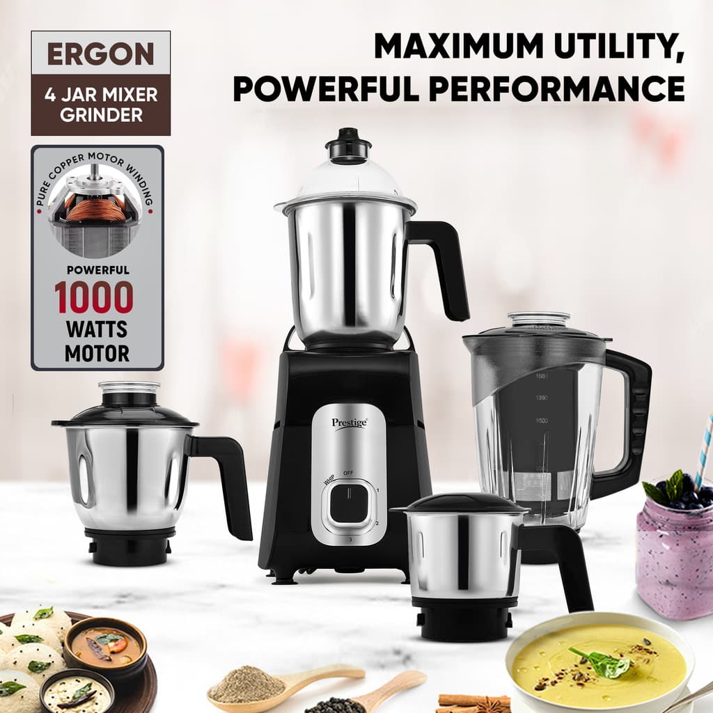Prestige All-in-One 1000 W Juicer Mixer Grinder