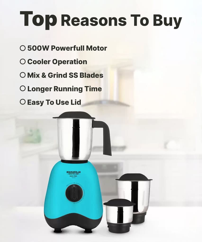 MAHARAJA WHITELINE MX-261 500 W Mixer Grinder