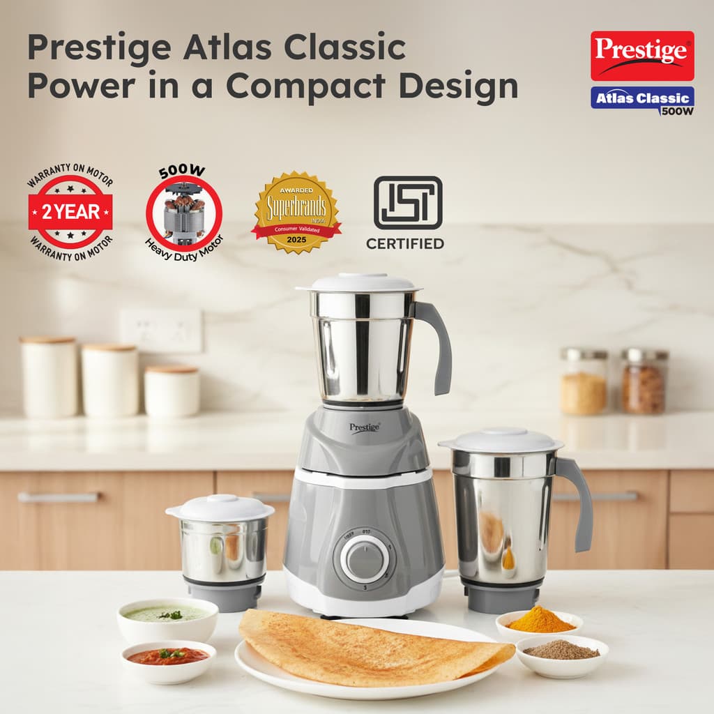 Prestige Classic 500 W Juicer Mixer Grinder