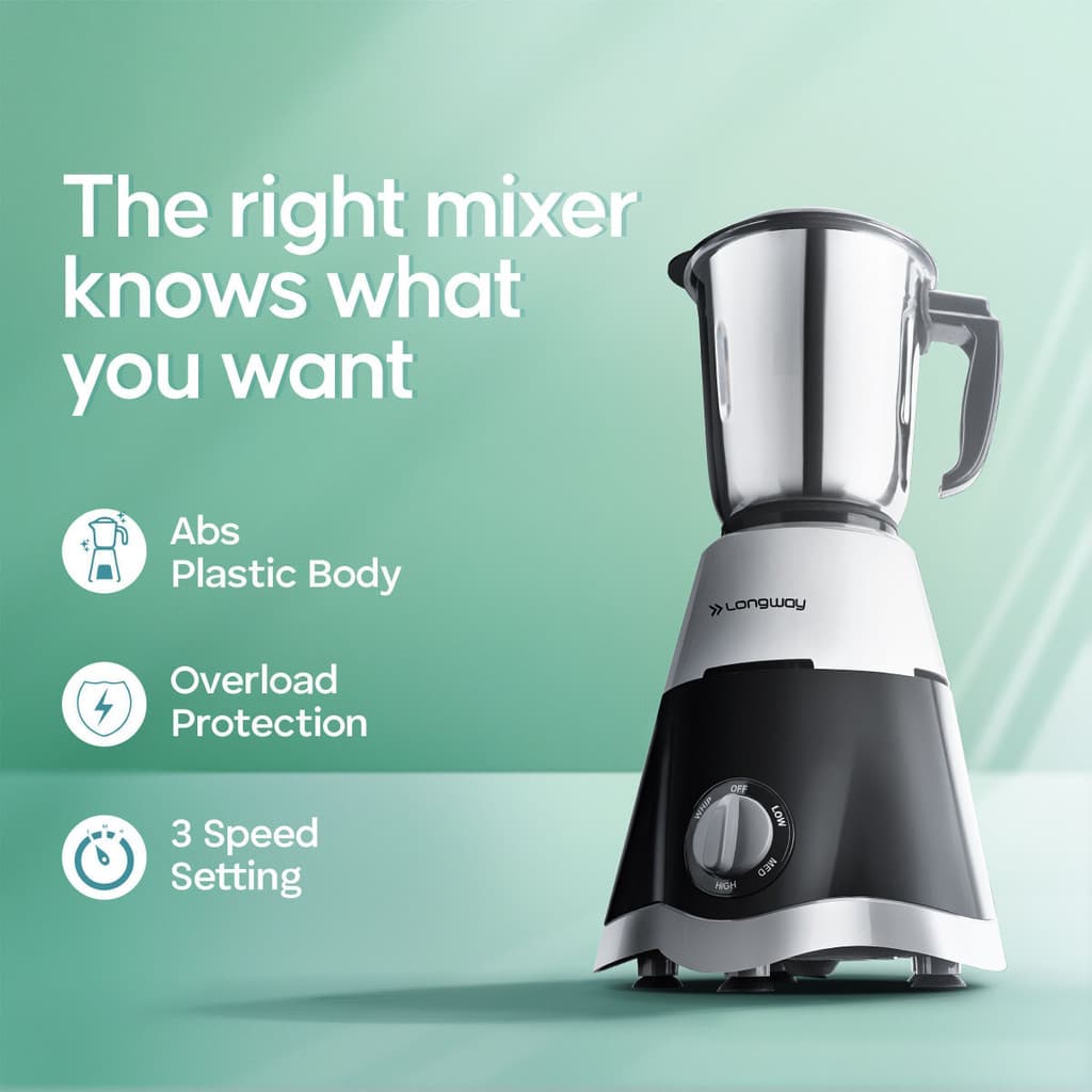 Longway Super Dlx 700 W Juicer Mixer Grinder