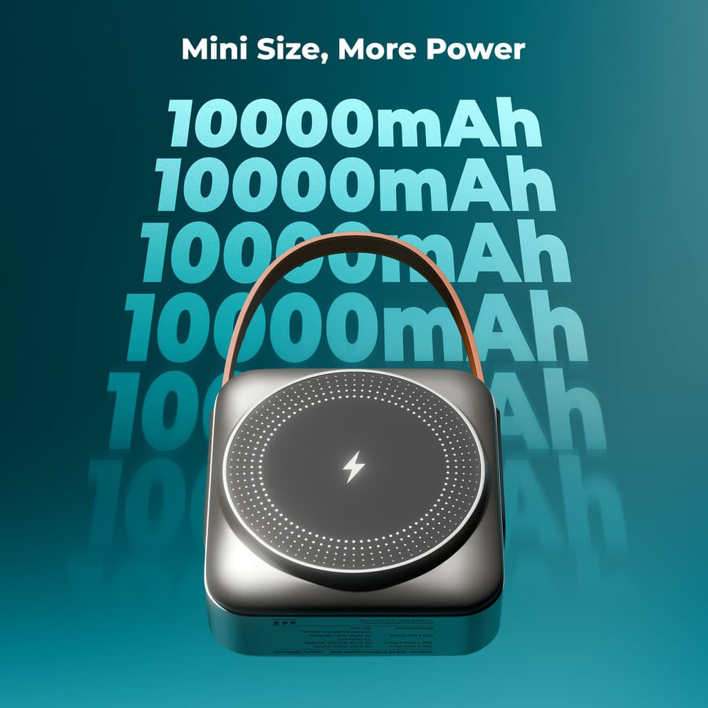 ZEBRONICS 10000 mAh 22.5 W Wireless With MagSafe Pocket Size Power Bank