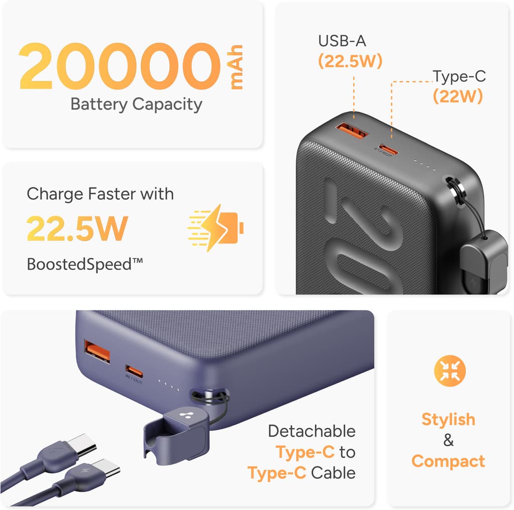 Ambrane 20000 mAh 22.5 W Power Bank