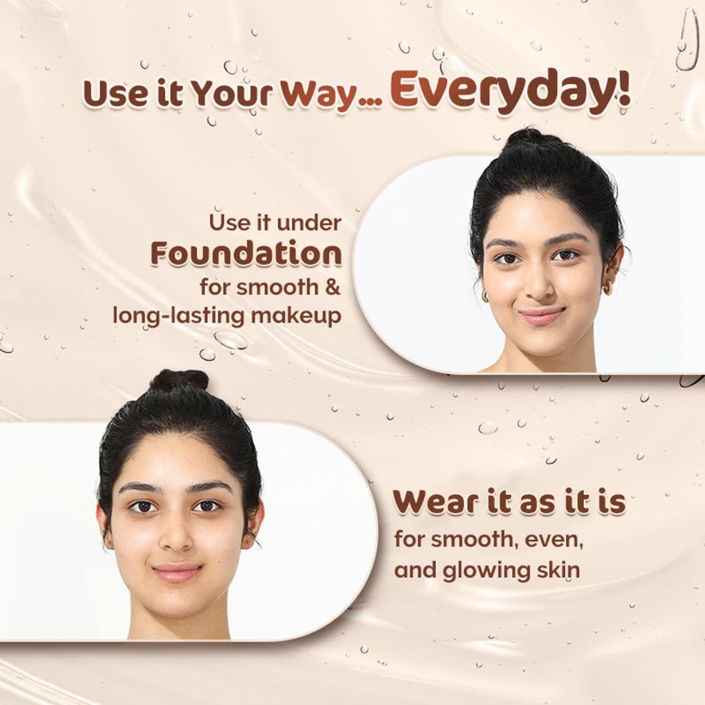 Mamaearth Glow Pore Blurring Primer with Vitamin C & Turmeric | Enhances Skin’s Glow Primer - 25 g