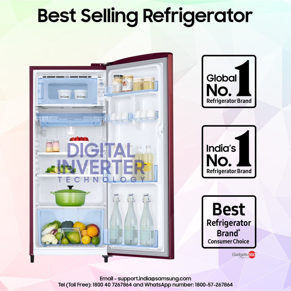 Samsung 183 L Direct Cool Single Door 3 Star Refrigerator