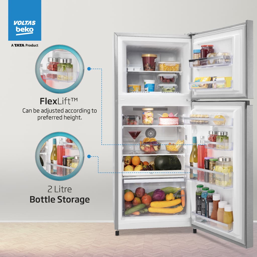 Voltas Beko 243 L Frost Free Double Door 2 Star Refrigerator