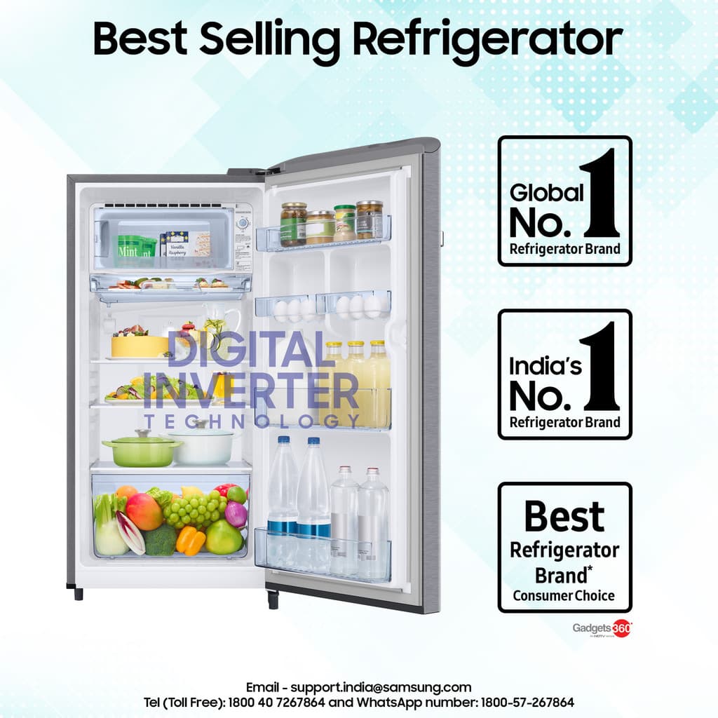 Samsung 189 L Direct Cool Single Door 4 Star Refrigerator