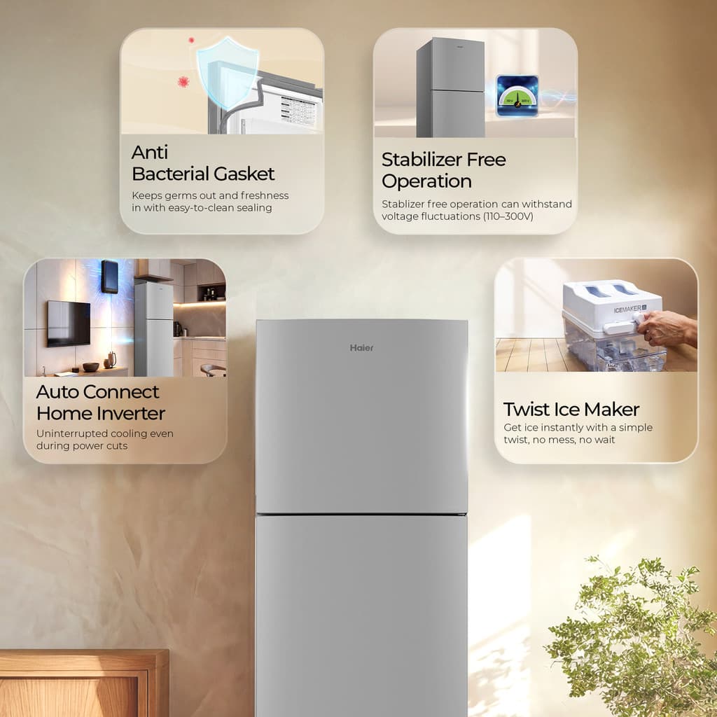 Haier 240 L Frost Free Double Door 1 Star Refrigerator