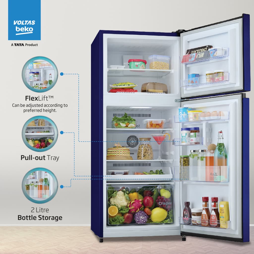 Voltas Beko 243 L Frost Free Double Door 2 Star Refrigerator