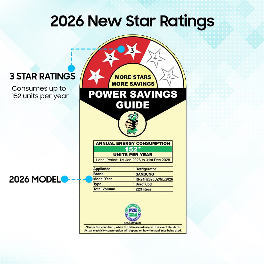 Samsung 223 L Direct Cool Single Door 3 Star Refrigerator with Base Drawer