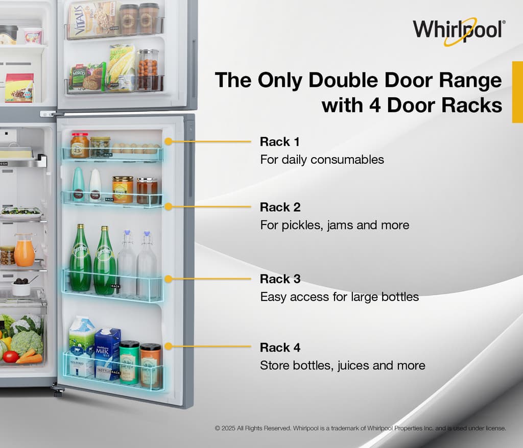 Whirlpool 235 L Frost Free Double Door 2 Star Refrigerator